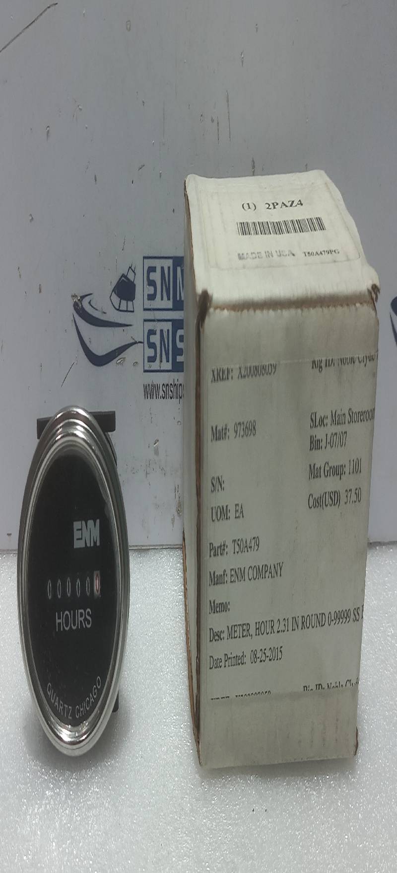 Quartz ENM T50A479 Panel Hour Meter 24V 50/60Hz 2.31 In Round 0-99999 3PCs In Lot