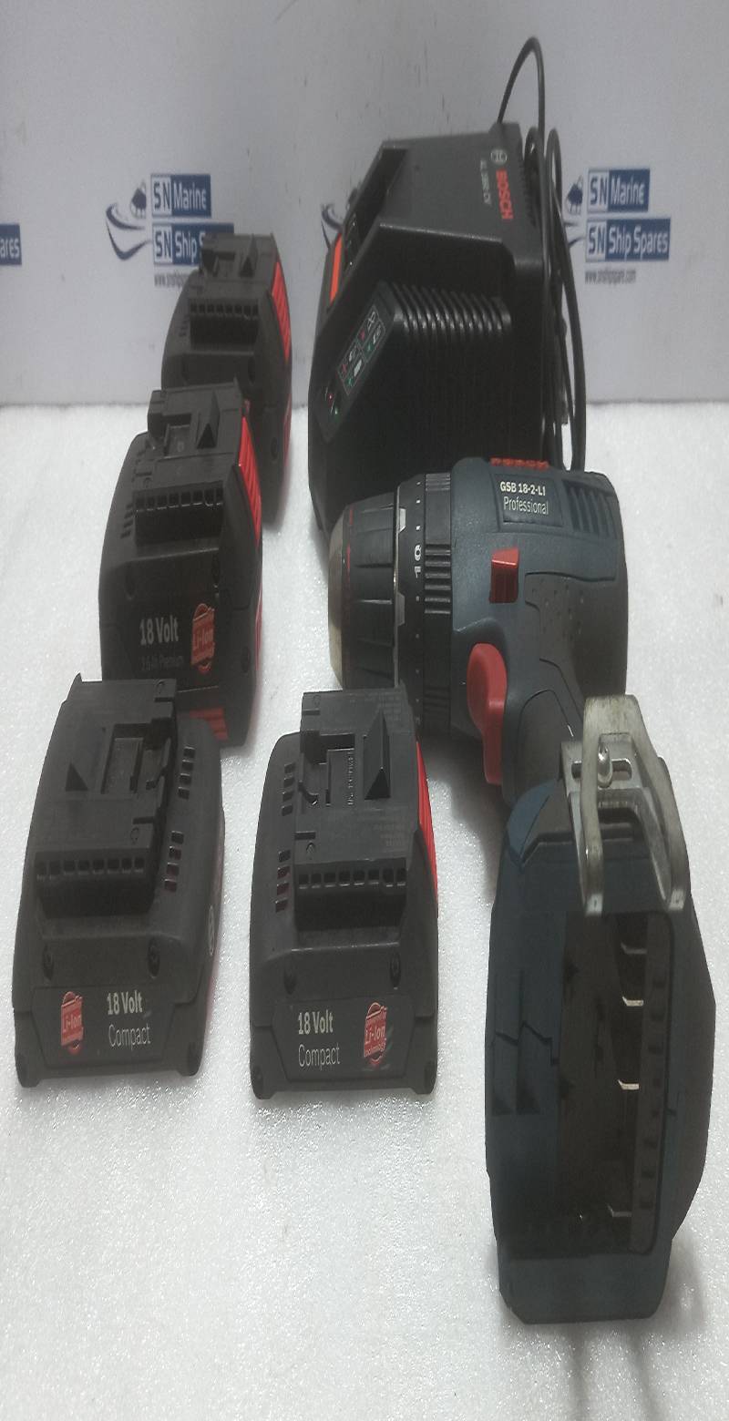 Bosch GSB 18-2-LI Professional Cordless Combi Drill Kit With Bosch AL 1860 CV & 18Volt Compact