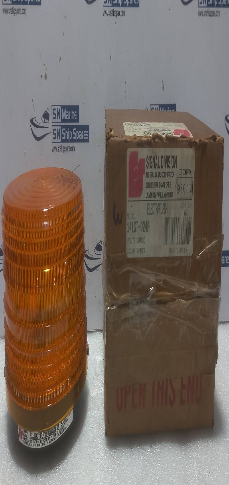 Federal Signal 141ST-024A Ser A3 ElectraFlash Strobe Light Amber 24VDC 0.08A