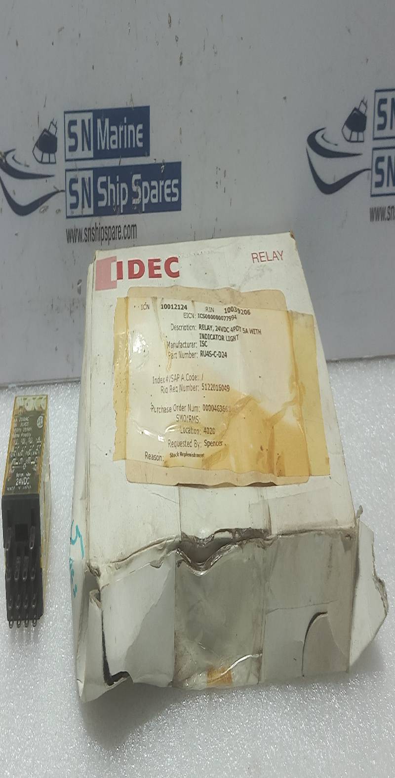 Idec RU4S-C-D24 Relay, 24VDC 4PDT 5A With Indicator Light 5PCs In Lot