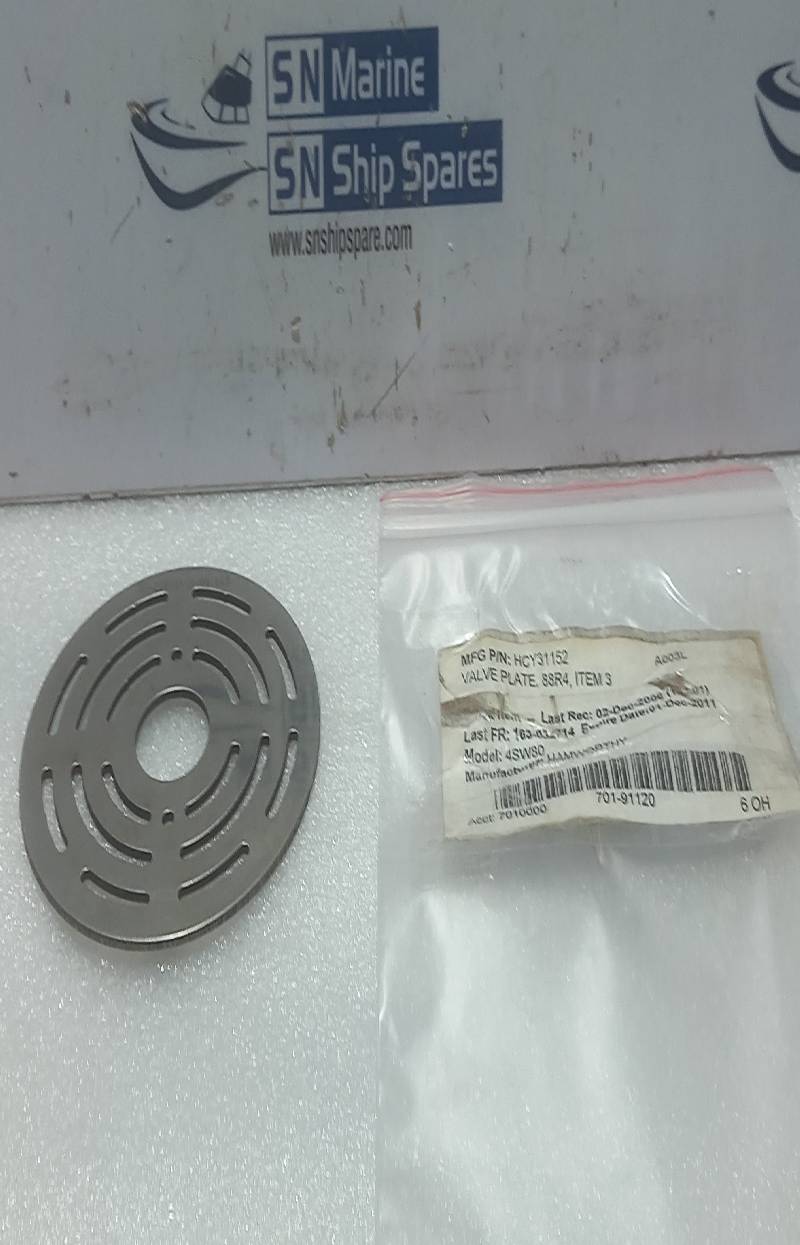 Hamworthy HCY31152 Valve Plate 88R4 Item 3 Model: 4SW80 6PCs In Lot