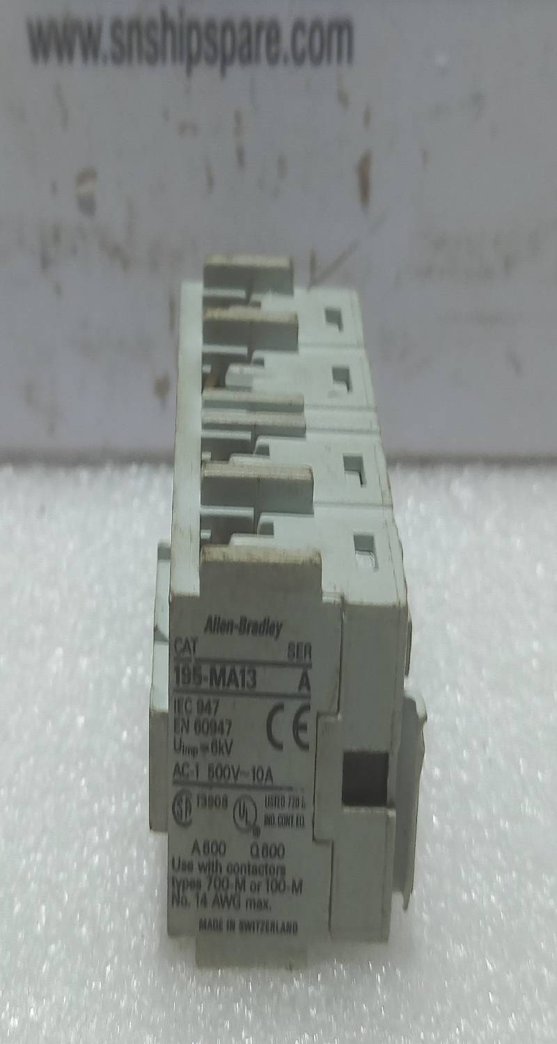 Allen-Bradley 195-MA13 Auxiliary Contact Block Ser A 3PCs In Lot