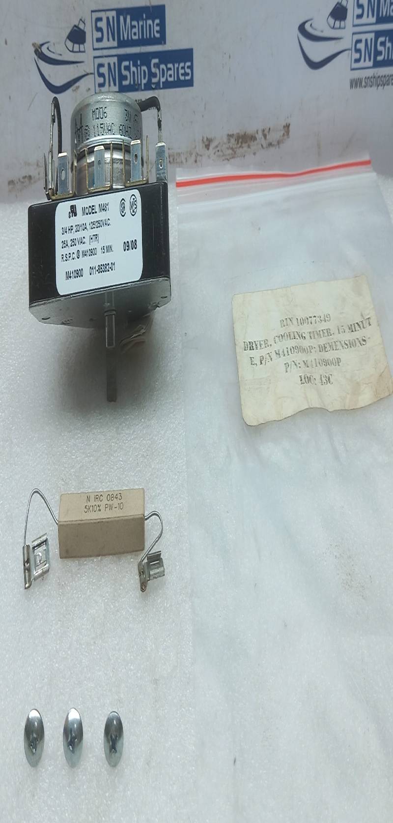 Alliance M410900 Mallory Timer Kit 15MIN-60Hz Model M481 011-85382-01