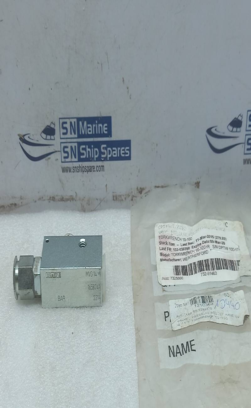 HAWE MVG 14M Pressure Relief Valve Torkwrech 10-100 1658741