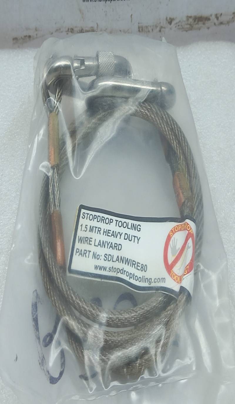 STOP DROP TOOLING SDLANWIRE80 Heavy Duty Wire Lanyard 1.5MTR