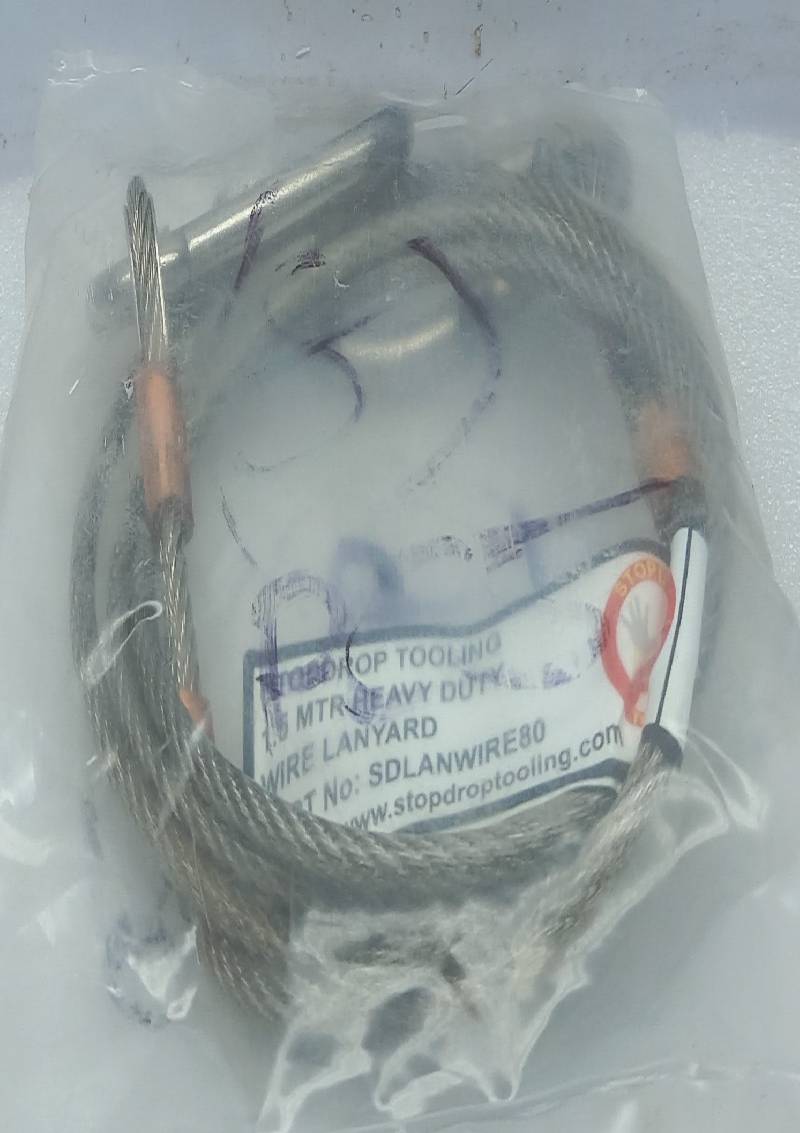 STOP DROP TOOLING SDLANWIRE80 Heavy Duty Wire Lanyard 1.5MTR