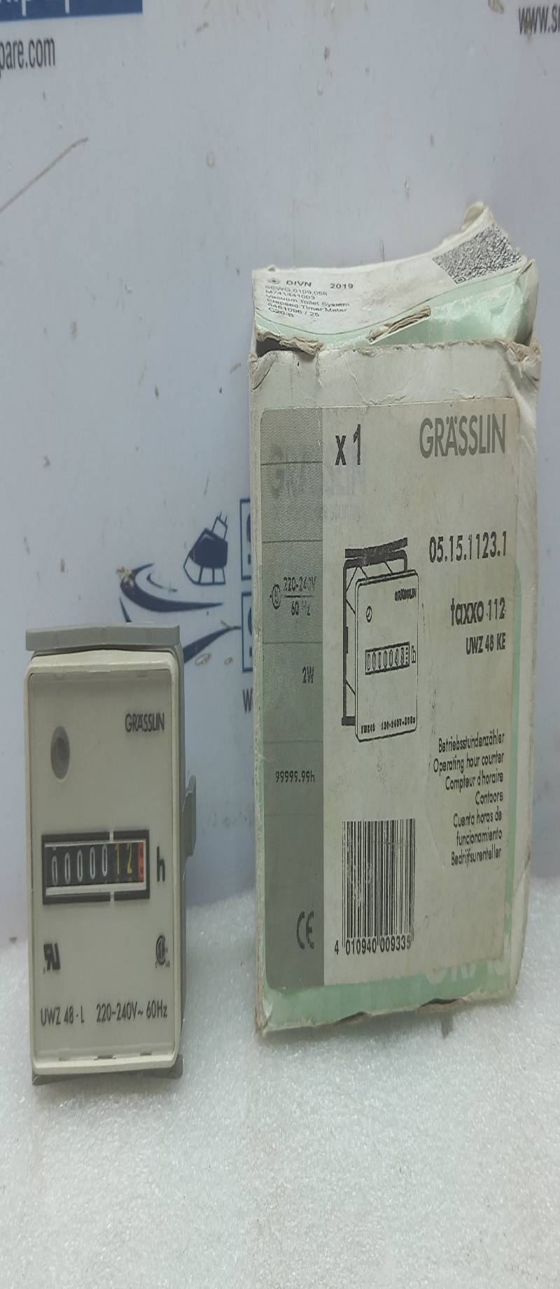 Grasslin 05.15.1123.1 Hour Meter 220-240V~60Hz UWZ48KE