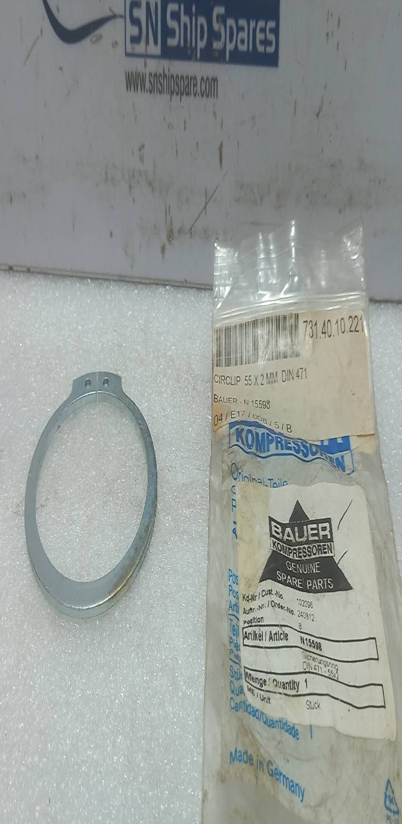 Bauer N 15598 Circlip 55 x 2 MM DIN 471