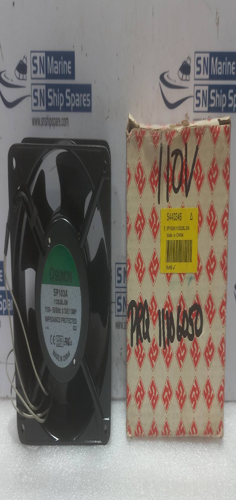 SUNON SP103A Impedance Protected 115V~50/60Hz 0.13/0.11AMP