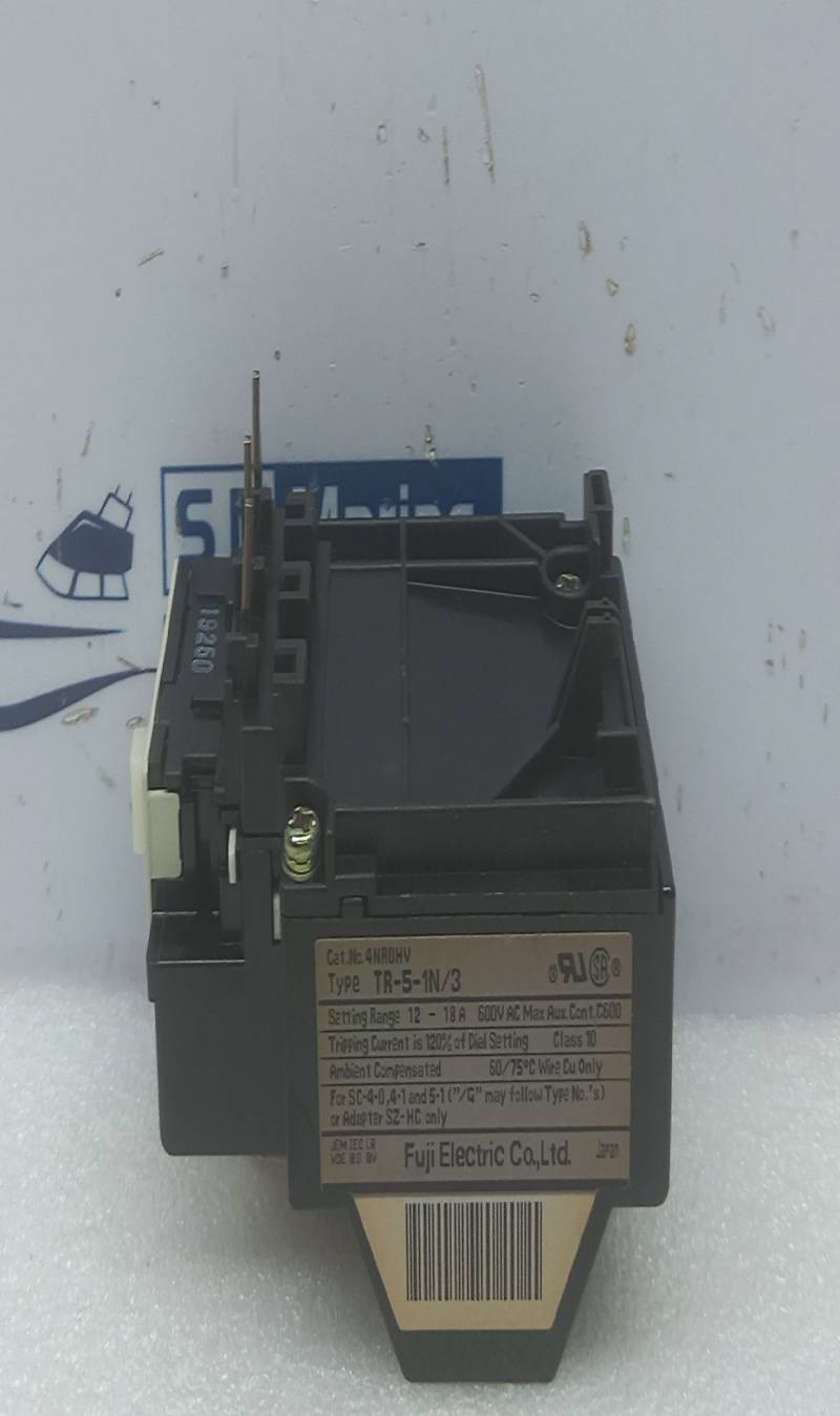 Fuji Electric TR-5-1N/3 Thermal Overload Relay 12-18A 4NR0HV 600V AC Max