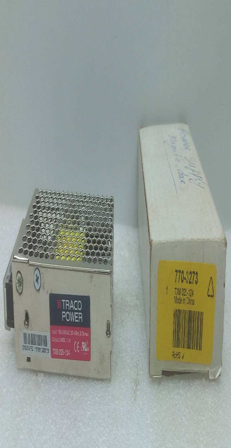 Traco Power TXM 025-124 Enclosed AC-DC Power Supply 100-240VAC RS Components 770-3273