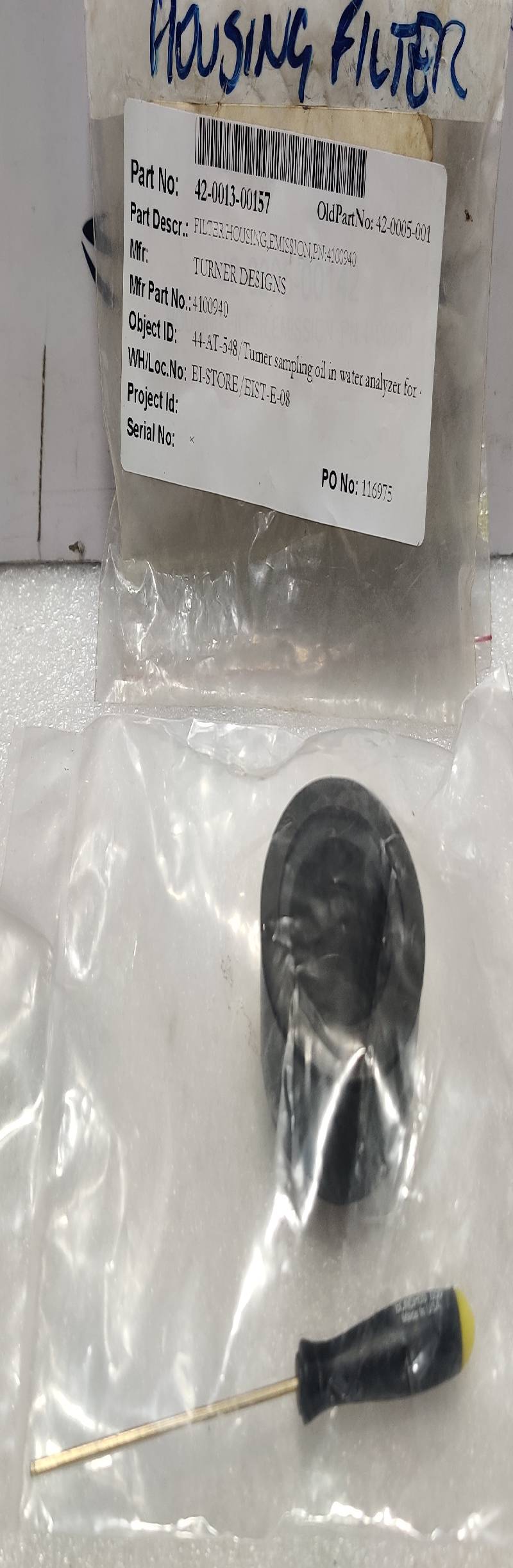 Turner Designs 4100940 Filter Housing, Emission