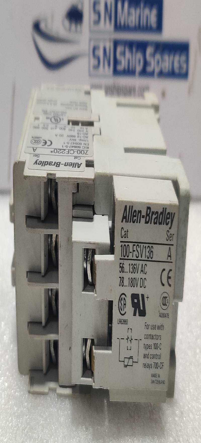 Allen-Bradley 700-CF220 Contactor Ser A With Allen-Bradley 100-FSV136