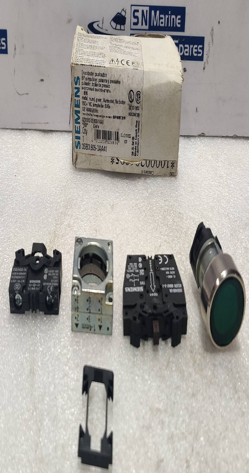 Siemens 3S3B 605-0AA41 Illuminated Flat Green Pushbutton 1NO+1NC