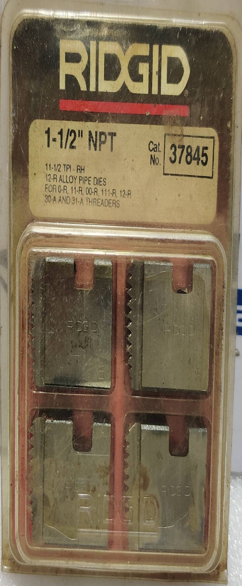 Ridgid 37845 12-R Alloy Pipe Dies 1-1/2” NPT