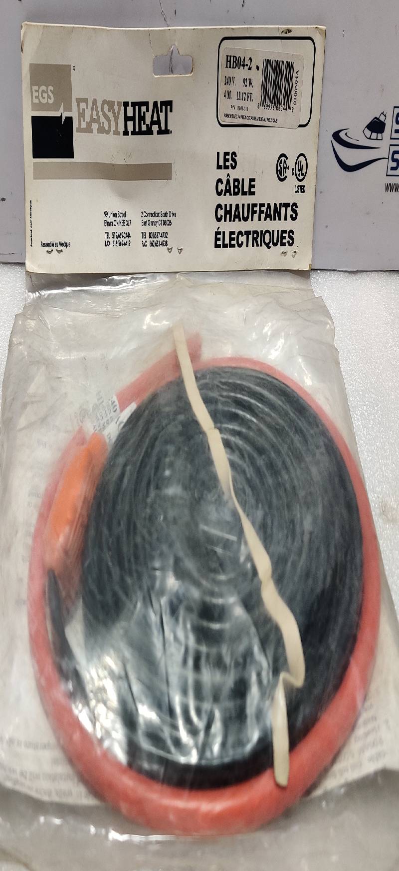 EasyHeat 11103-013 Electric Heating Cable 240V 92W 4M 13.12FT HB04-2