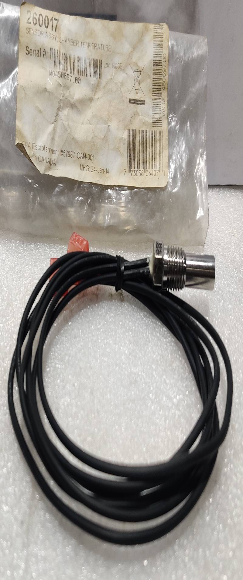 260017 Chamber Temperature Sensor Assembly
