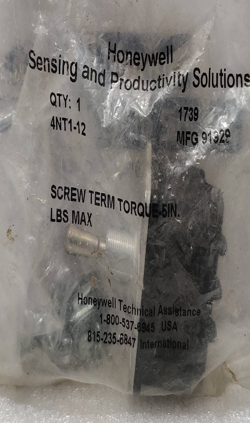 Honeywell 4NT1-12 Toggle Switch Screw Term Torque5-IN