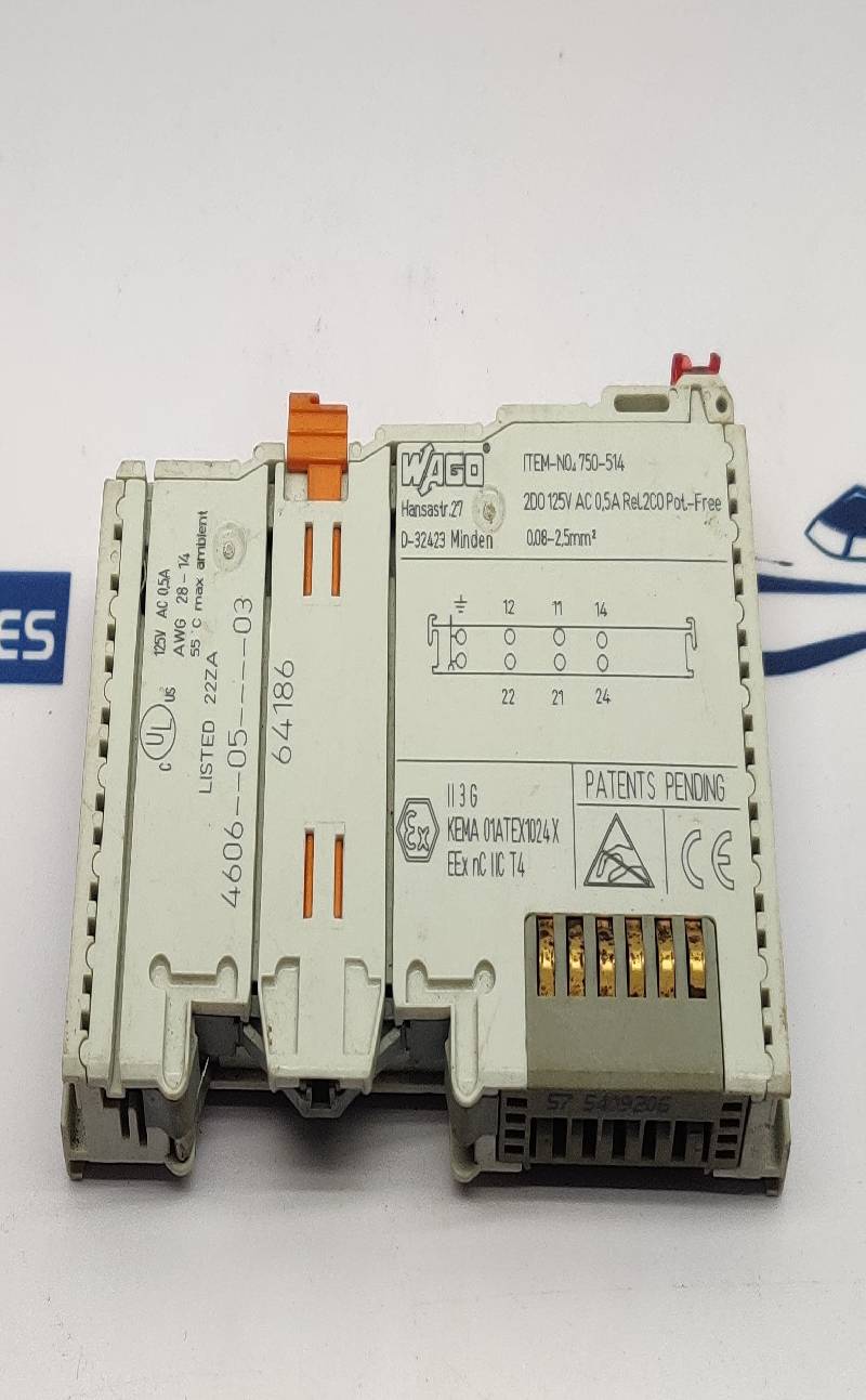 Wago 750-514 Relay Output Module 2D0 125Vac 0.5A