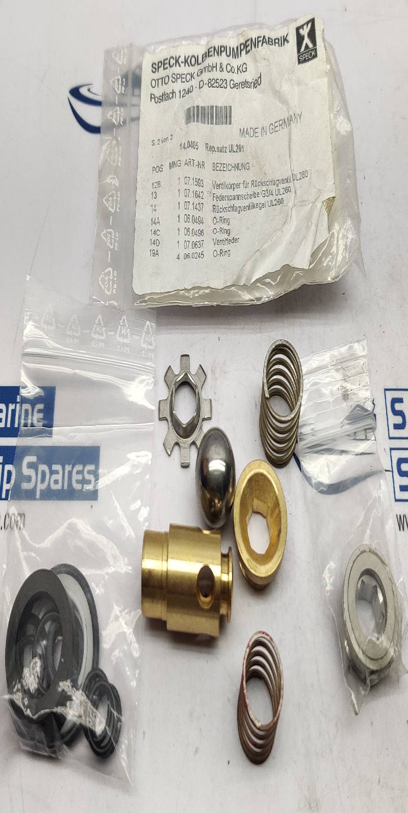 Speck UL261 Repair Kit For Valve