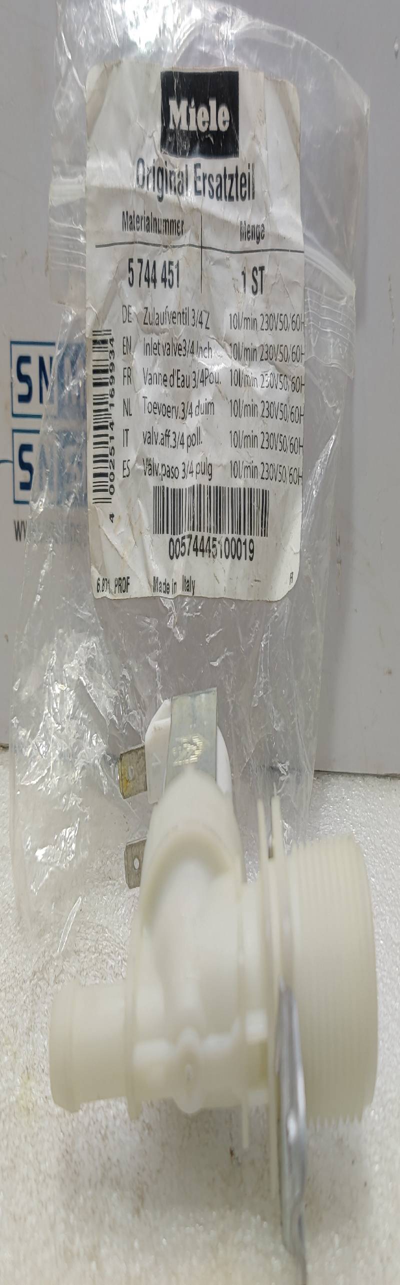 Miele 5 744 451 Valve 5744451 10L/Min 230V 50/60Hz