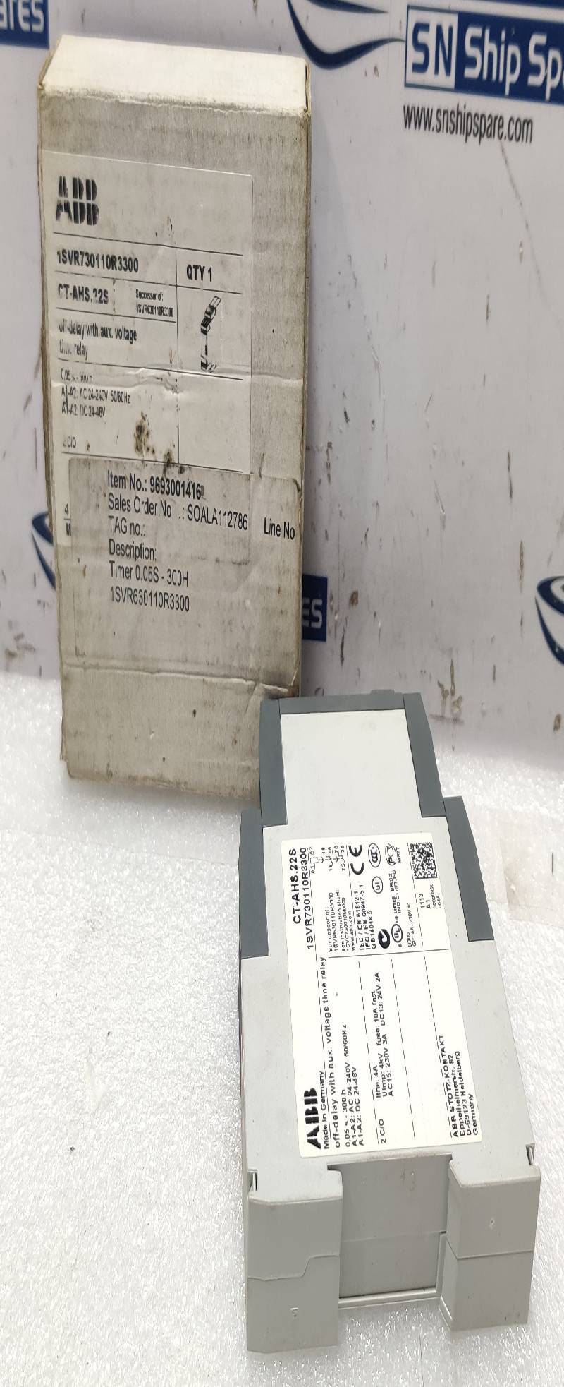 ABB CT-AHS.22S Auxiliary Voltage Time Relay 3A 24-240V 50/60Hz 1SVR730110R3300