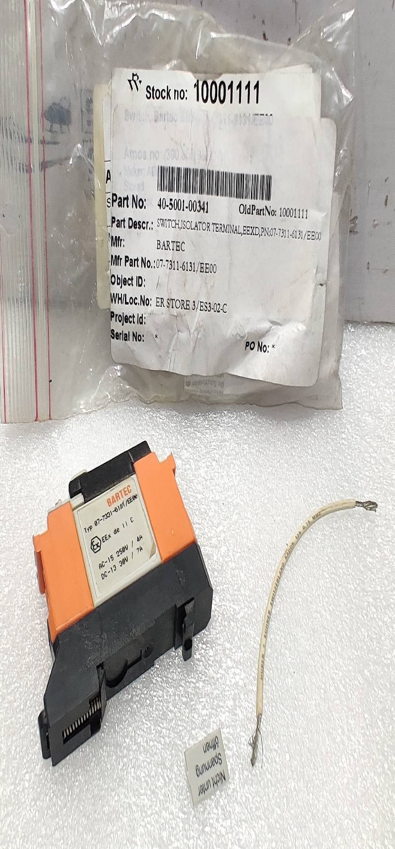 BARTEC 07-7311-6131/EE00 Isolator Terminal AC-15 250V/4A DC-13 30V/7A