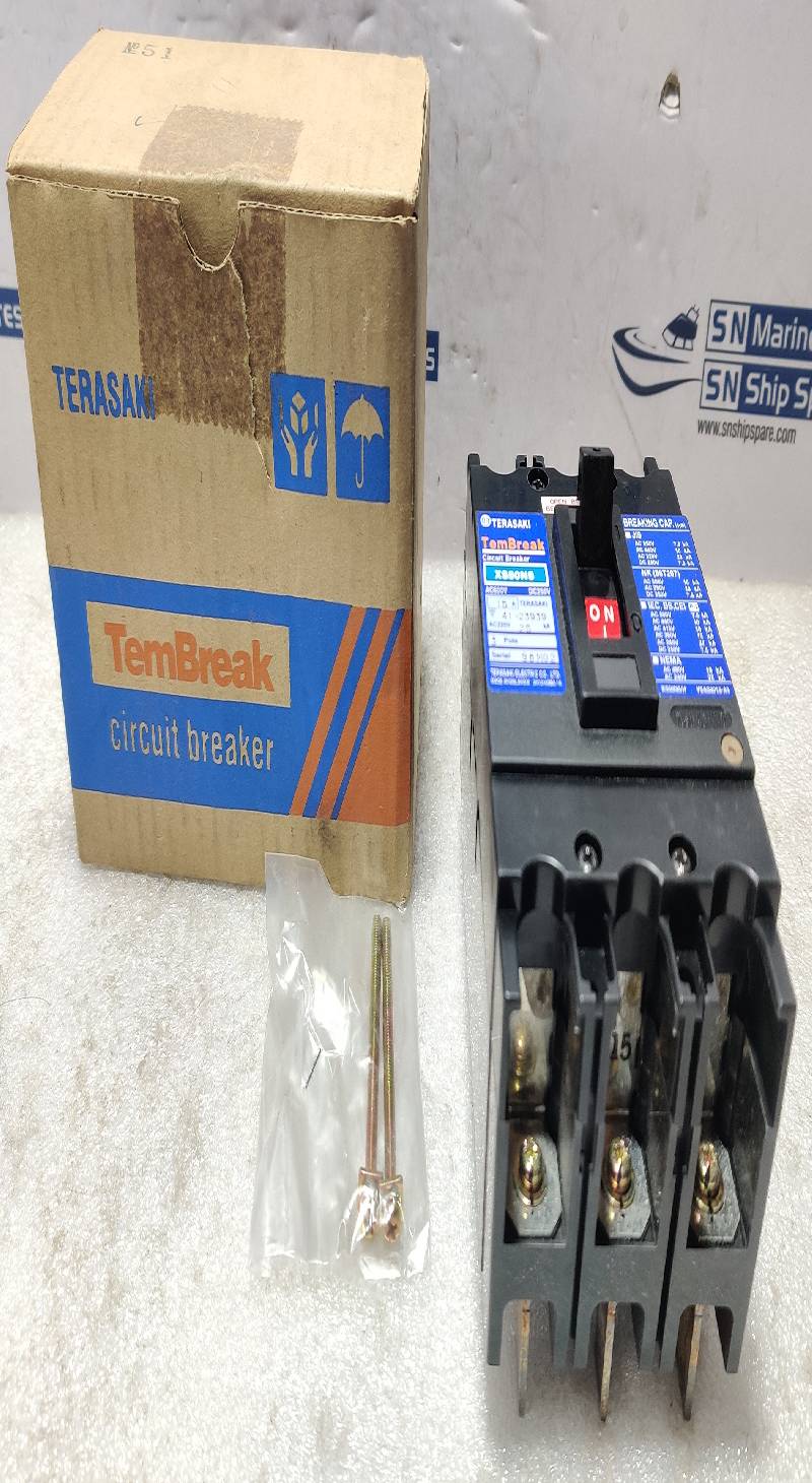  Terasaki Electric XS50NS TemBreak Circuit Breaker 15A 3Pole AC600V DC250V AC220V