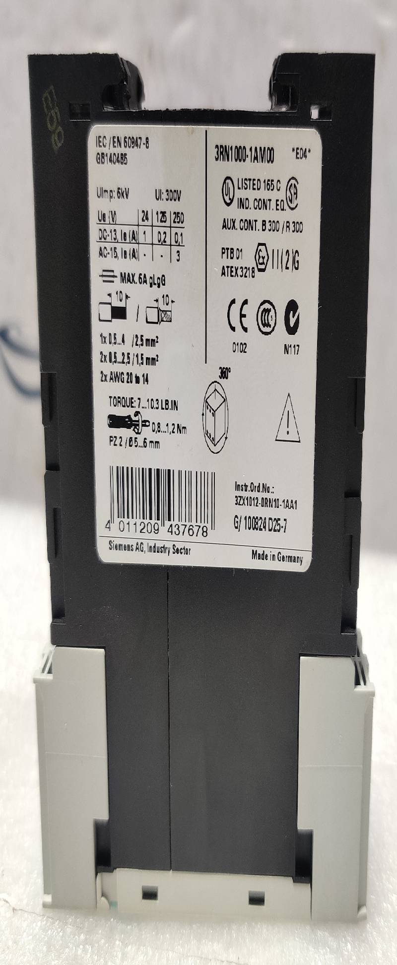 Siemens 3RN1000-1AM00 Thermistor Motor Protection Relay 220-240VAC