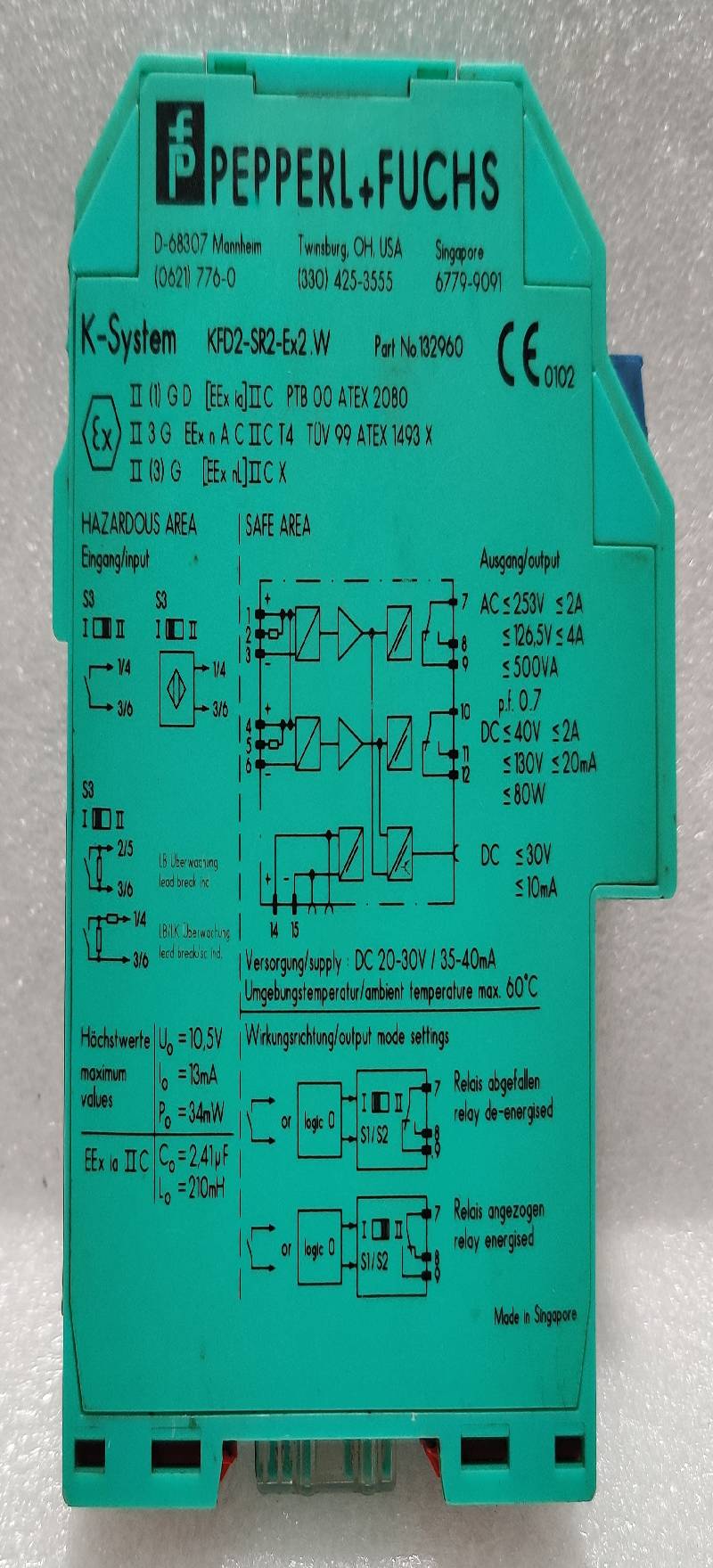 Pepperl Fuchs 71763 Current/Voltage Driver K-System KFD2-CD-Ex1.32