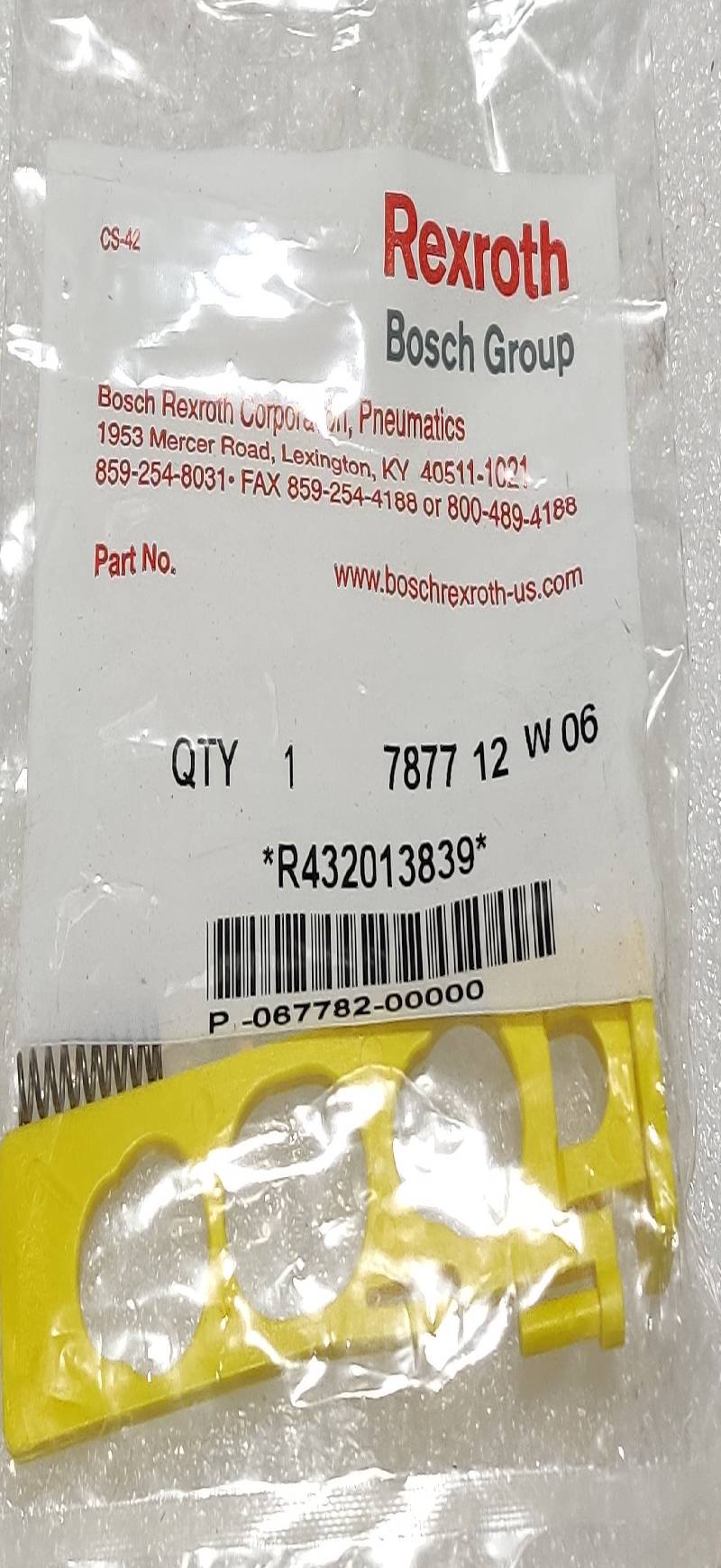 Rexroth P-067782-00000 Latch Manifold With Spring R432013839 4PCs In Lot