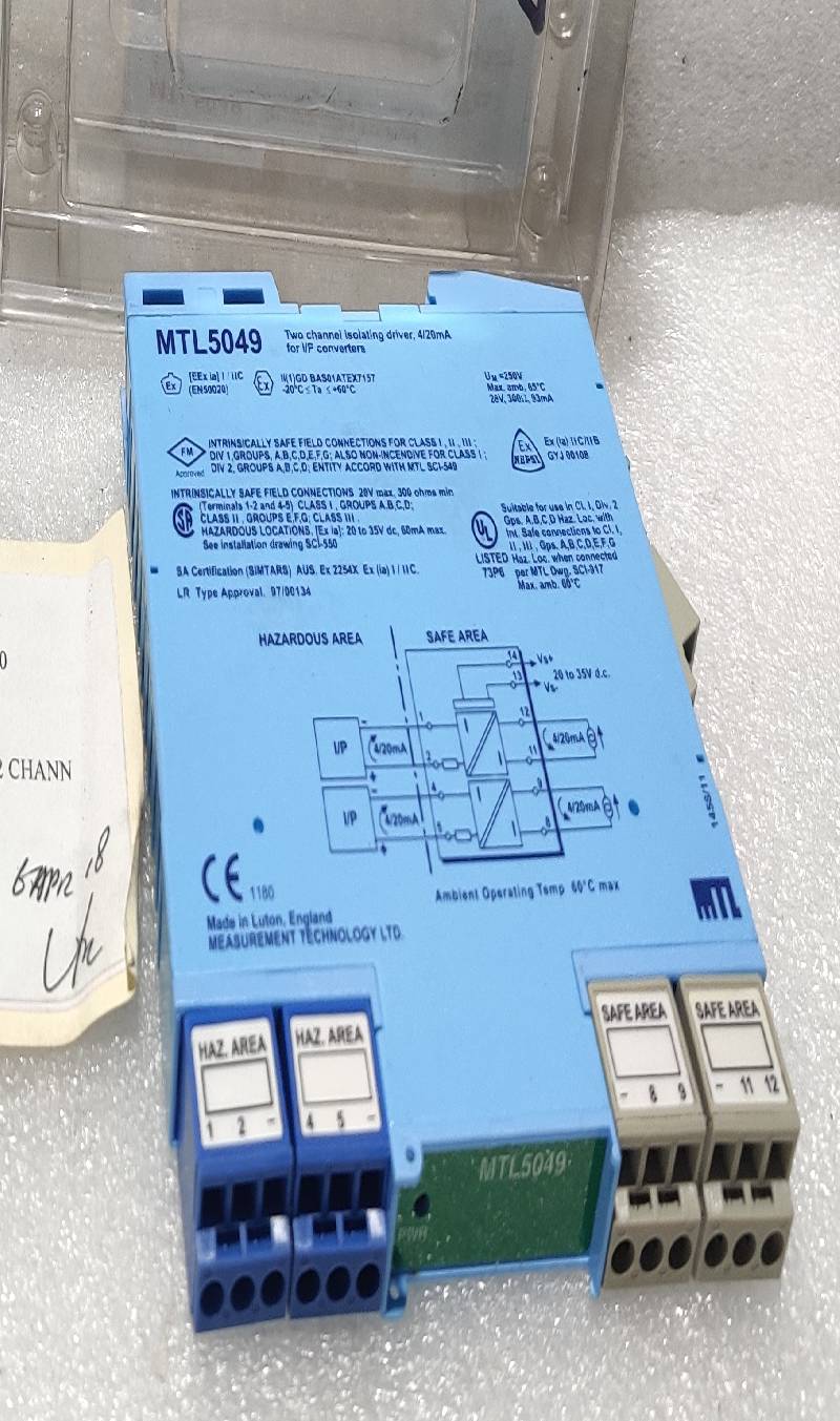 MTL 5049 TWO CHANNEL ISOLATING DRIVER 4-20mA