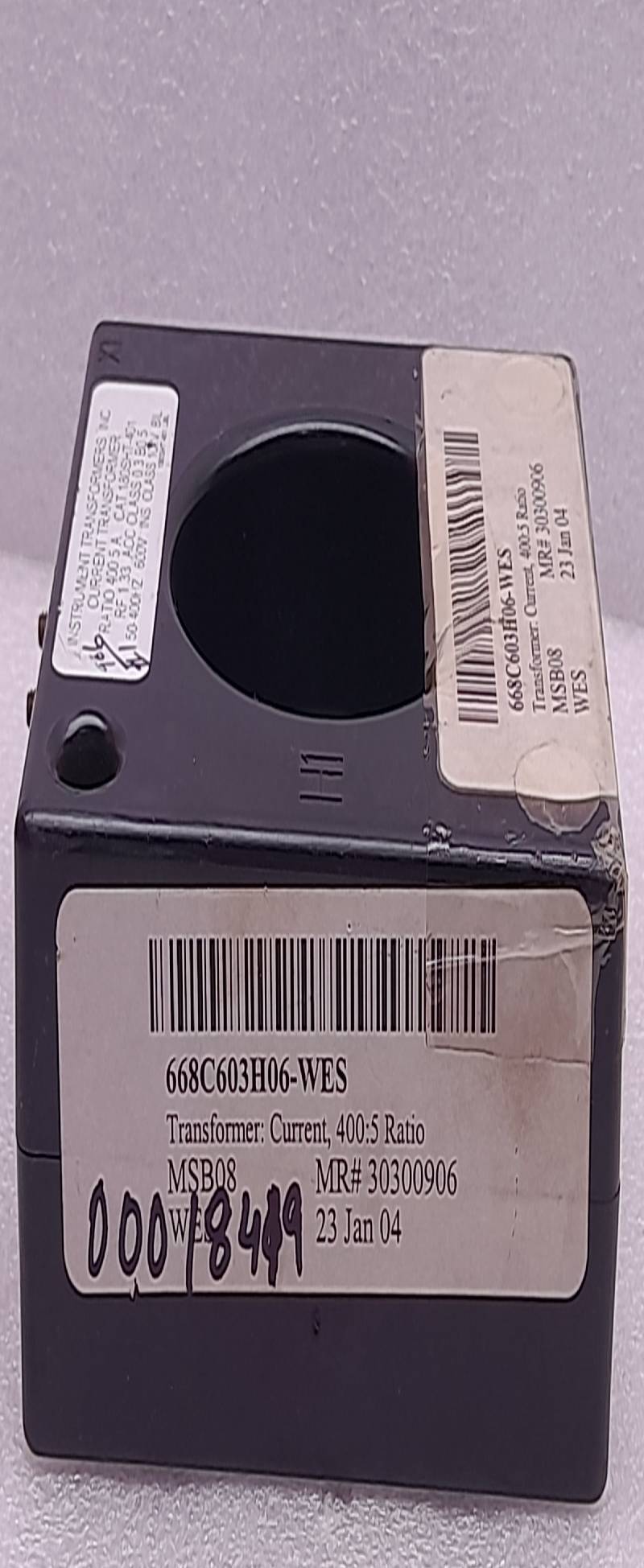 Westinghouse 68C603H06 Current Transformer 400:5A 600V 50-400Hz