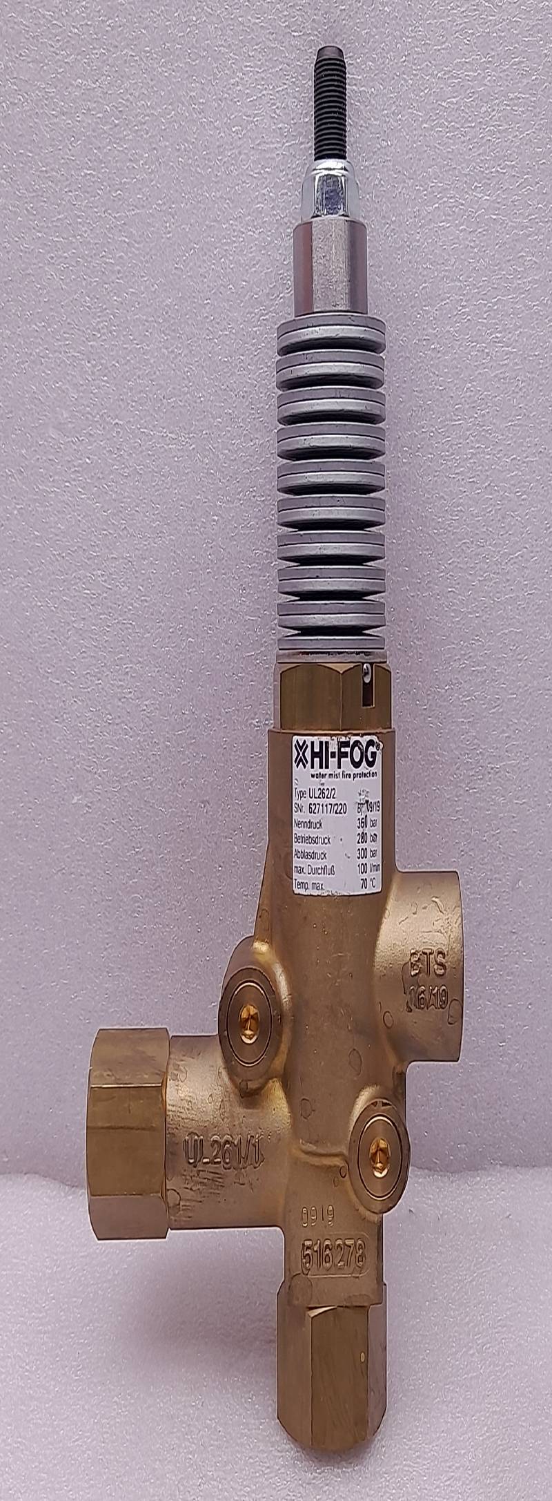 Hi-Fog UK262/2  4246924  Nenndruck 360Bar  Betrebsdruck 280Bar  Abblasdruck 300Bar  Max Durchflub 100 I/Min