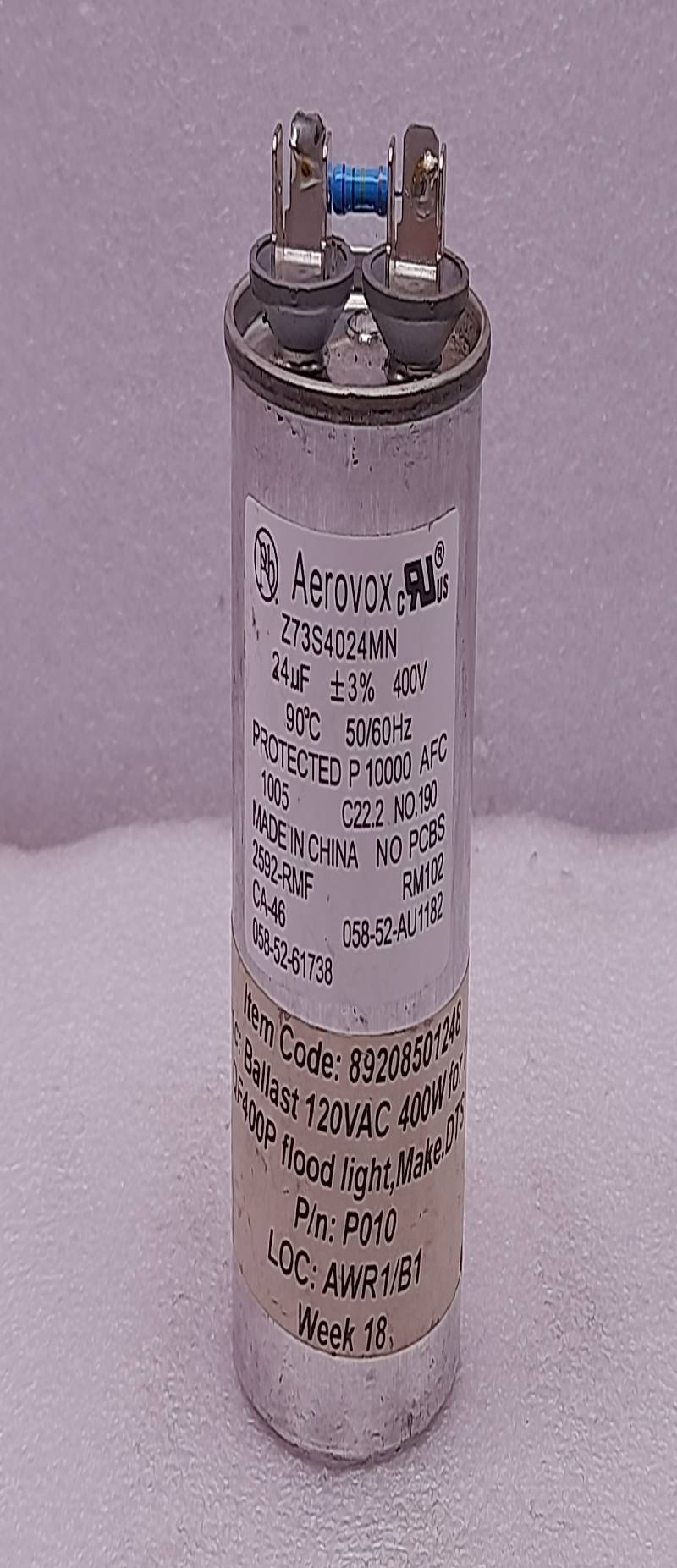 Aerovox Z73S4024MN Capacitor 90C 50/60Hz Protected P 10000 Afc C22.2 No.190