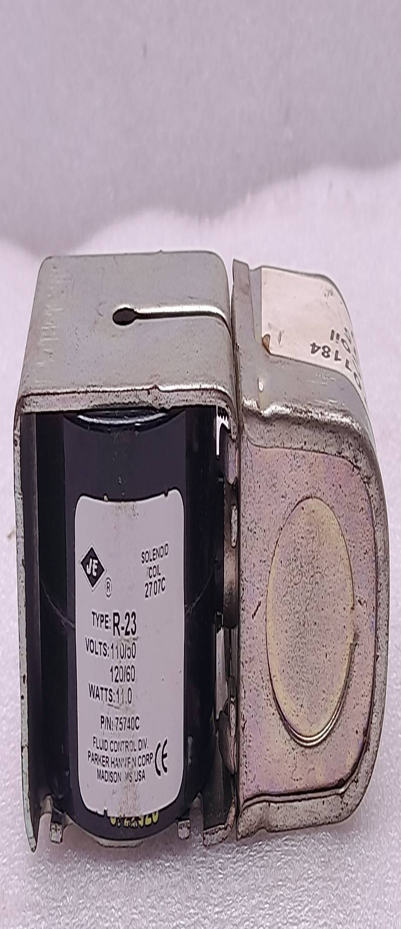 JE  R-23 Solenoid Coil  P/N 75740C  Volts 110/50  120/60  Watts 11.0