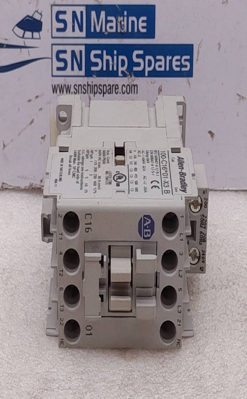 Allen Bradley 100-C16*01-X3 Contactor 200..220V 50Hz 208...240V 60Hz Ser B