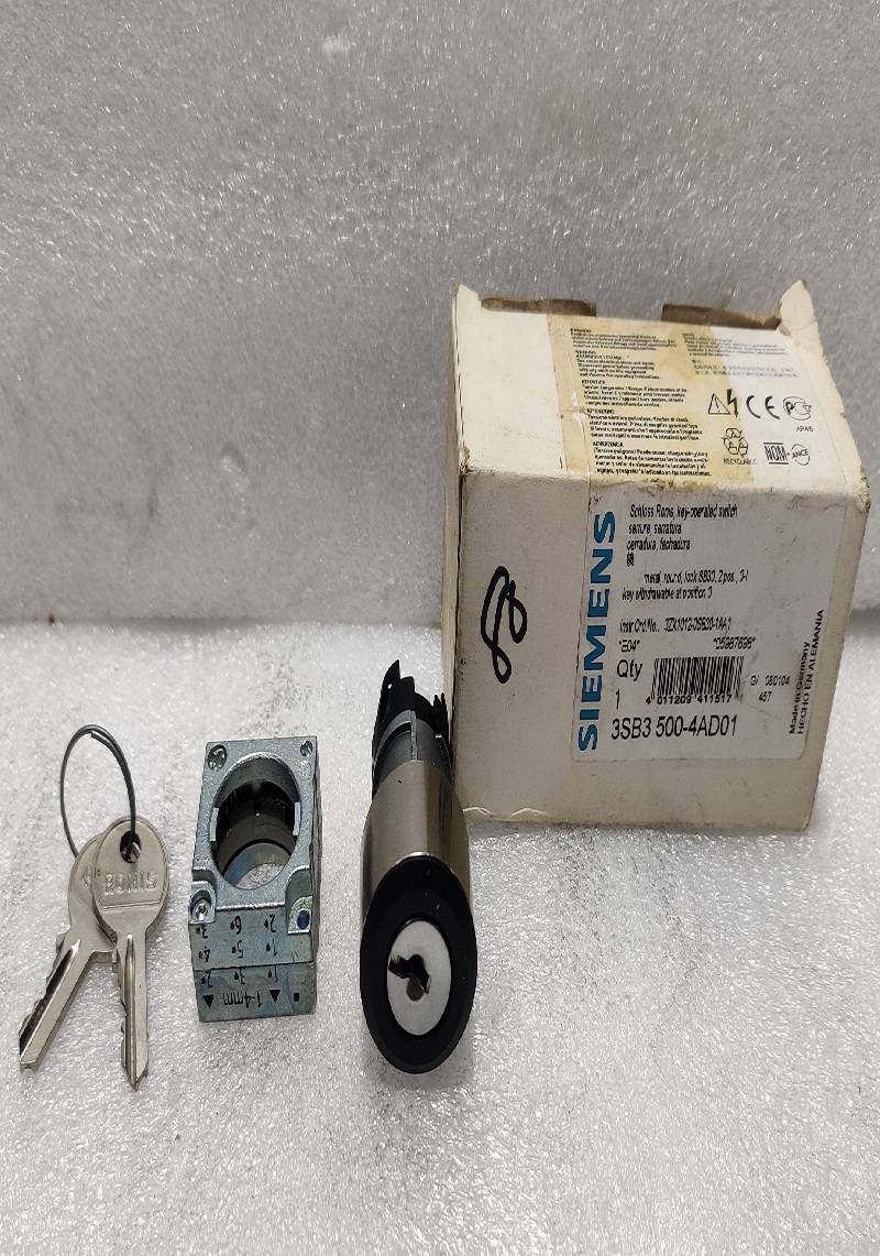 SIEMENS 3SB3 500-4AD01 KEY OPERATED SWITCH