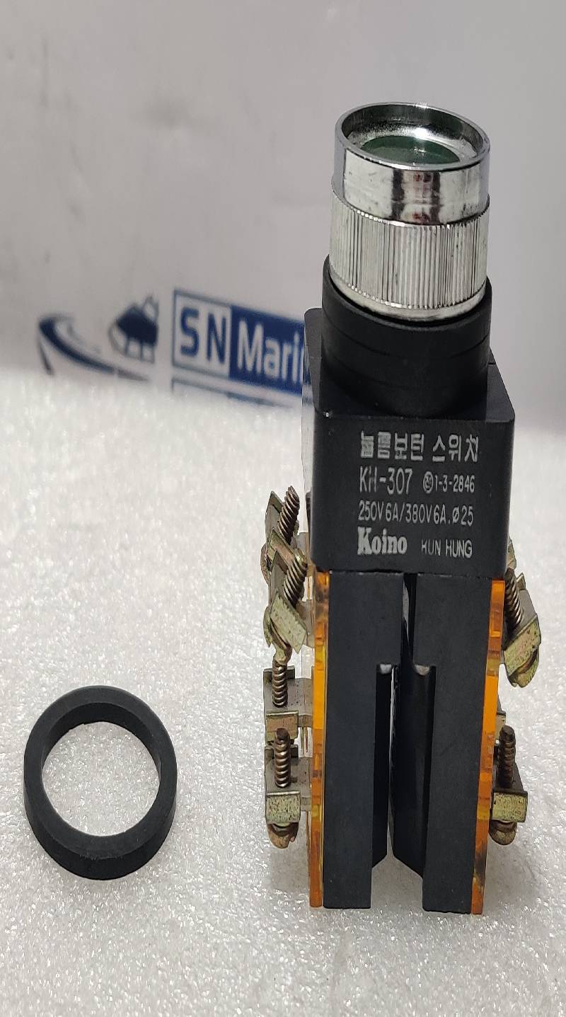 KOINO KH-307 Green Push Button Switch 250V 6A/380V 6A