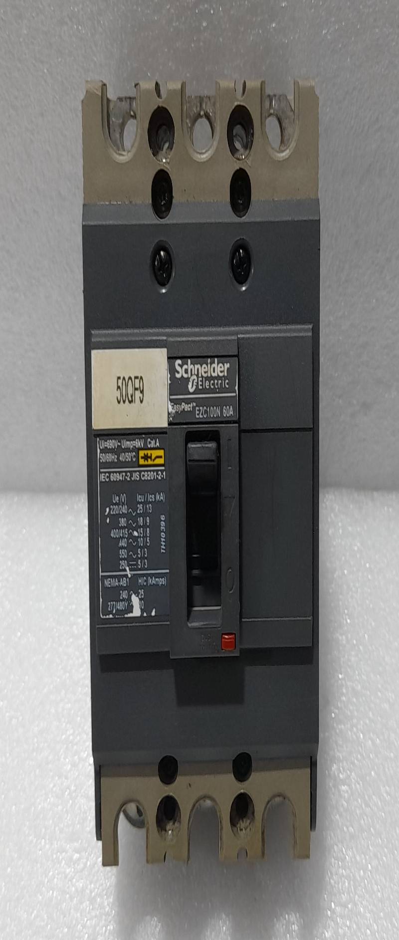 Schneider Electric EZC100N EasyPact Circuit Breaker 60A Ui= 690V~Uimp=6kV Cat. A Merlin Gerin