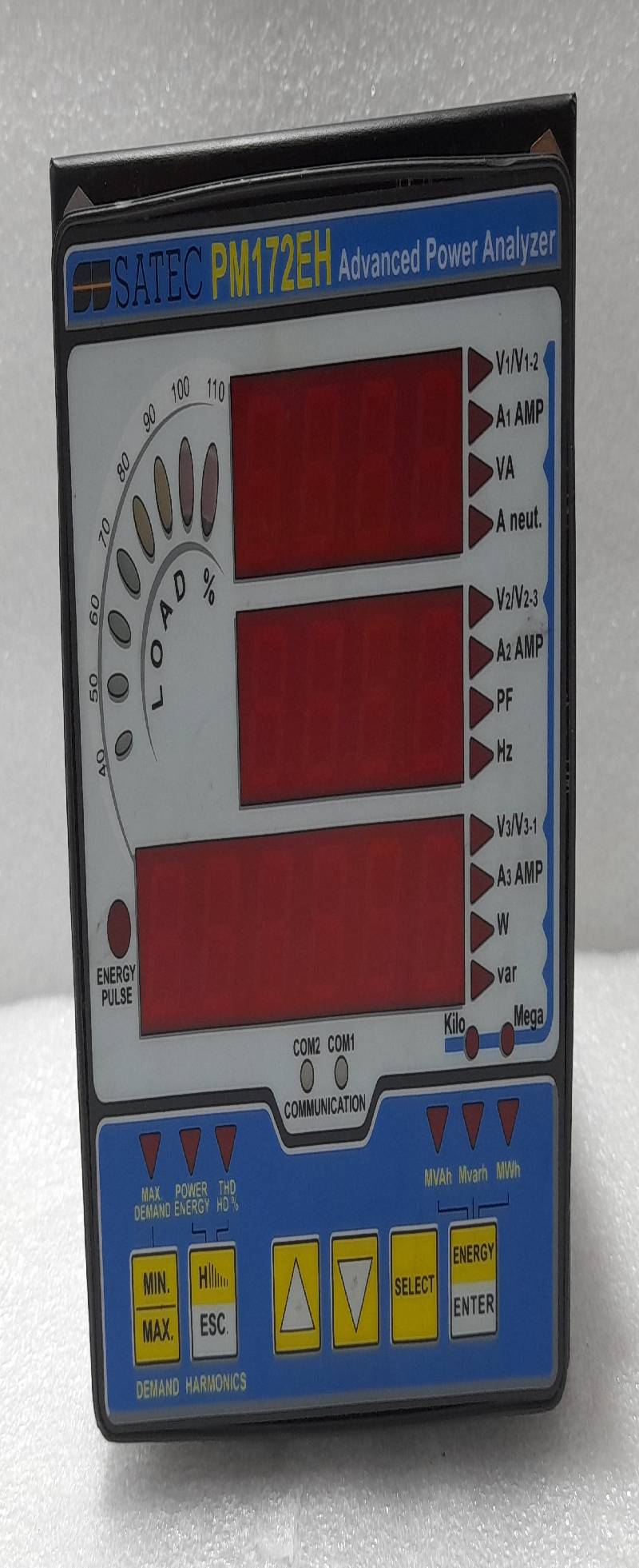 SATEC 172EH-N Advance Power Analyzer 90-264VAC 50/60Hz 85-290VDC PM172EH
