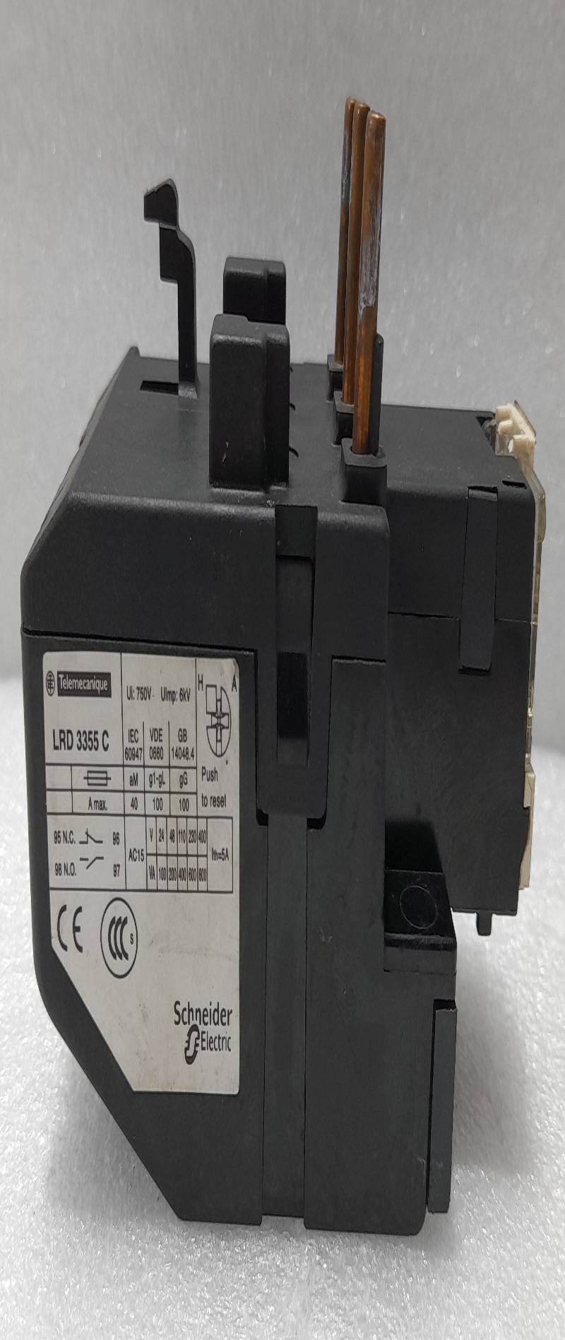 Telemecanique LRD 3355 C Thermal Overload Relay Ui: 750V Uimp: 6KV Schneider Electric