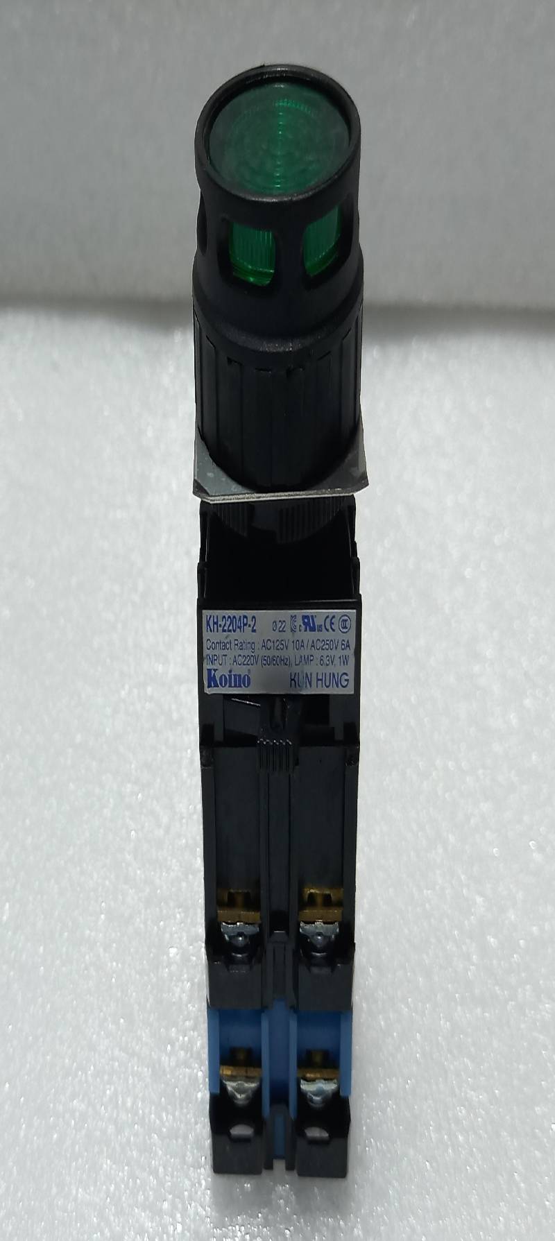 Koino KH-2204P-2 Green illuminated Push Button AC125V 10A/ AC250V 6A