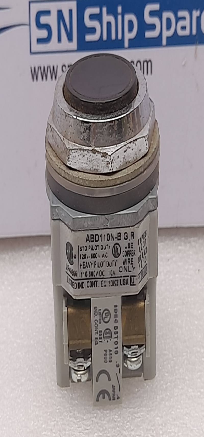 IDEC ABD110N-B G.R BLACK PUSH BUTTON 120-600V AC 110-600V DC 10A