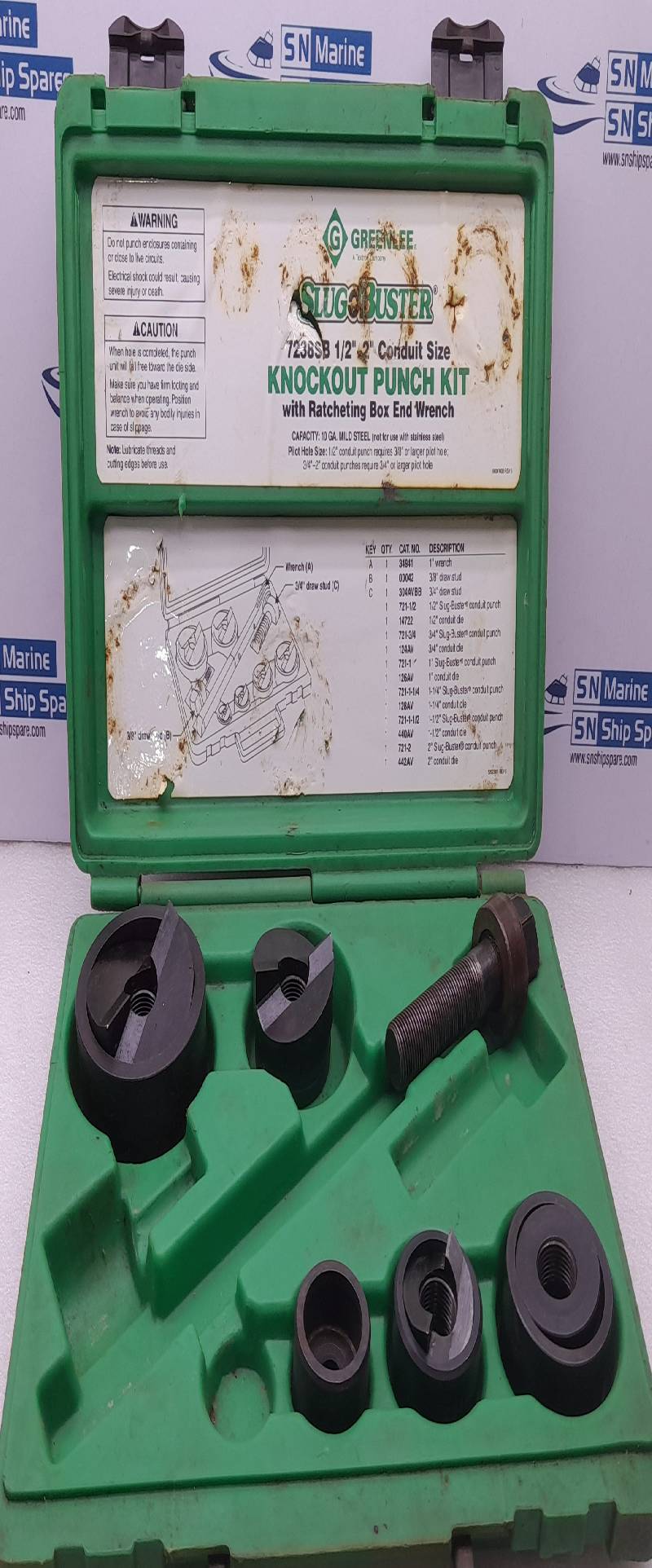 Greenlee 7238SB Slugobuster Knockout Punch Set Incomplete Set