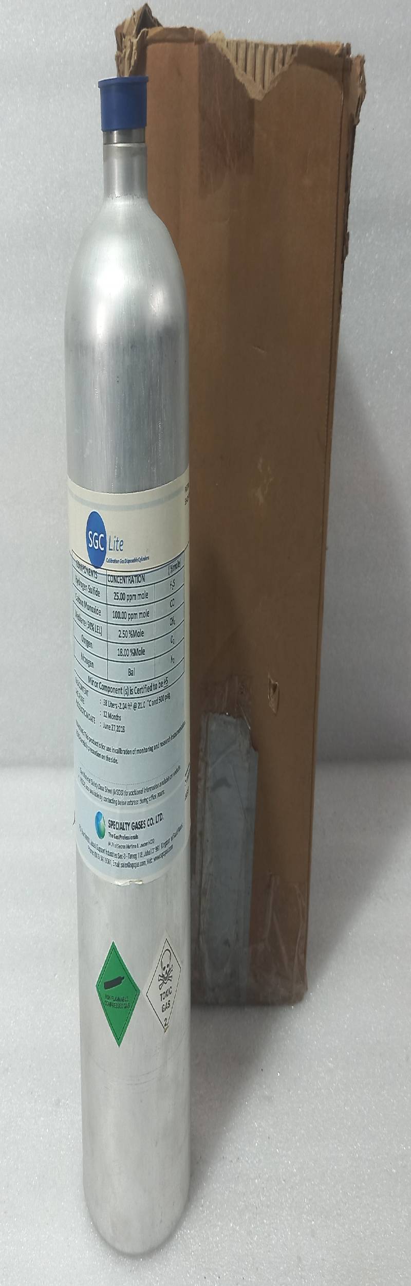 SGC LITE 58-011-4RM-2 CALIBRATION GAS CYLINDER