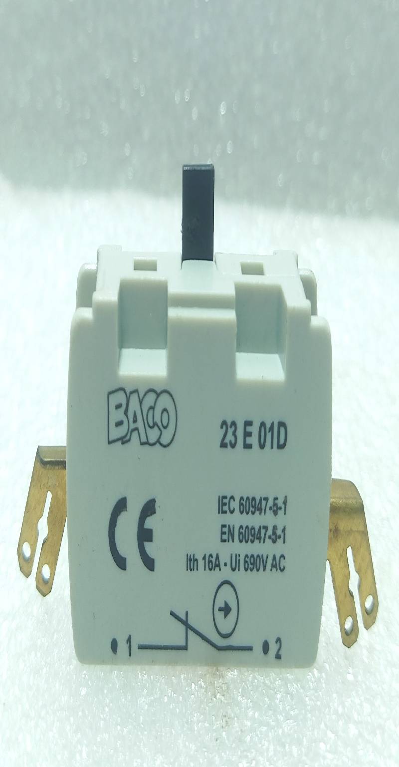 Baco 23 E 01D Normally Closed Contact Block Ith: 16A Ui: 690V AC Quincy 12986402
