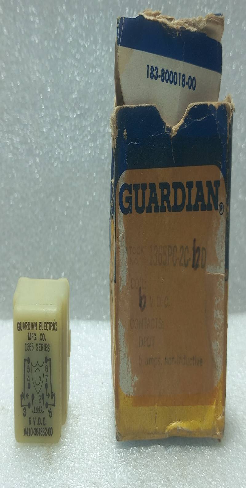 Guardian Electric A410-364382-00 Relay 6VDC 1365 Series