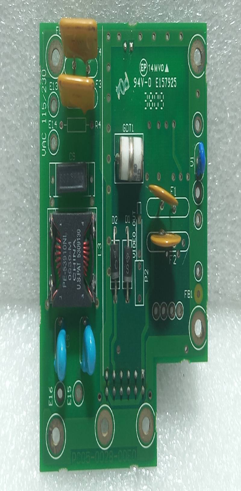 Pelco PA05-0028-00-E0-G Printed Circuit Board Vac 115/230 