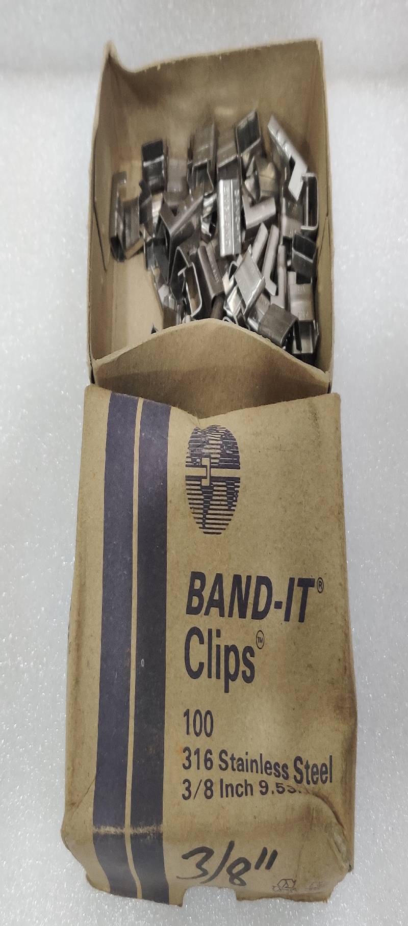 BAND-IT clips stainless steel 3/8 inch